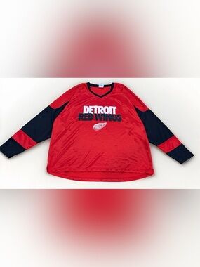 Detroit Red Wings Jersey Shirt Size 2XL Lightweight Red Black NHL Merch Hockey